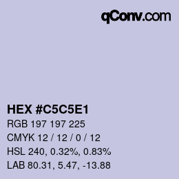 Color code: HEX #C5C5E1 | qconv.com
