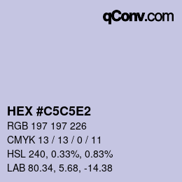 カラーコード: HEX #C5C5E2 | qconv.com