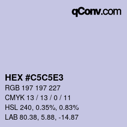 Farbcode: HEX #C5C5E3 | qconv.com