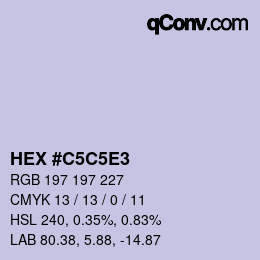 Color code: HEX #C5C5E3 | qconv.com