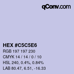 Farbcode: HEX #C5C5E6 | qconv.com