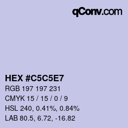 Color code: HEX #C5C5E7 | qconv.com