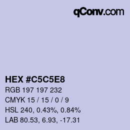 Farbcode: HEX #C5C5E8 | qconv.com