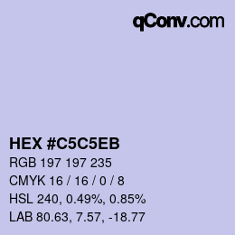 Color code: HEX #C5C5EB | qconv.com