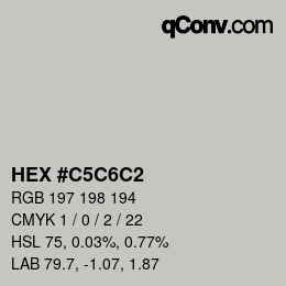 カラーコード: HEX #C5C6C2 | qconv.com