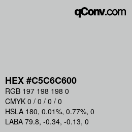 颜色代码: HEX #C5C6C600 | qconv.com