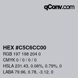 カラーコード: HEX #C5C6CC00 | qconv.com
