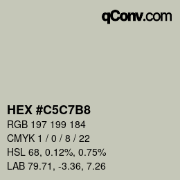 颜色代码: HEX #C5C7B8 | qconv.com