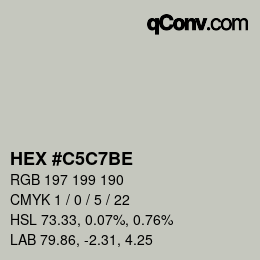 Color code: HEX #C5C7BE | qconv.com