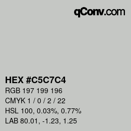 Farbcode: HEX #C5C7C4 | qconv.com