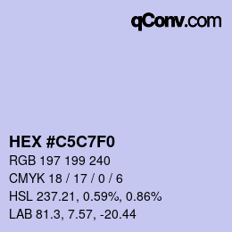 カラーコード: HEX #C5C7F0 | qconv.com