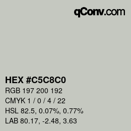 Color code: HEX #C5C8C0 | qconv.com