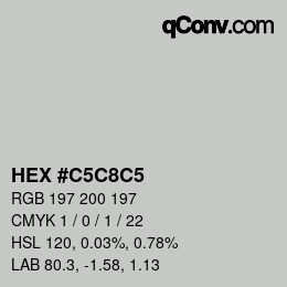 カラーコード: HEX #C5C8C5 | qconv.com