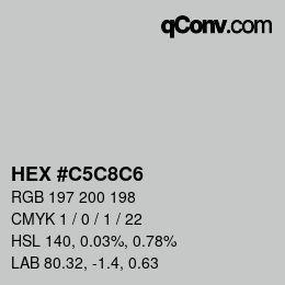 カラーコード: HEX #C5C8C6 | qconv.com