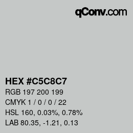 Color code: HEX #C5C8C7 | qconv.com