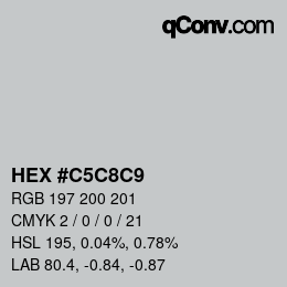 Farbcode: HEX #C5C8C9 | qconv.com