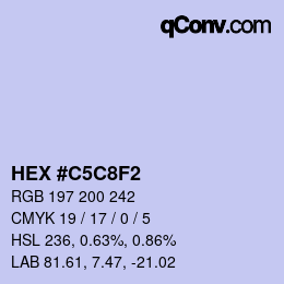 Color code: HEX #C5C8F2 | qconv.com