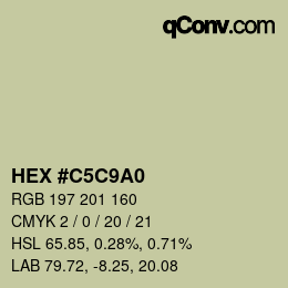 カラーコード: HEX #C5C9A0 | qconv.com