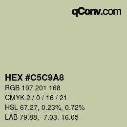 Color code: HEX #C5C9A8 | qconv.com
