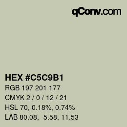 颜色代码: HEX #C5C9B1 | qconv.com