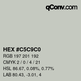 Color code: HEX #C5C9C0 | qconv.com