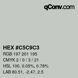 Color code: HEX #C5C9C3 | qconv.com