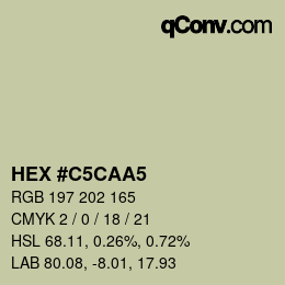 Código de color: HEX #C5CAA5 | qconv.com