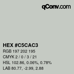 Color code: HEX #C5CAC3 | qconv.com