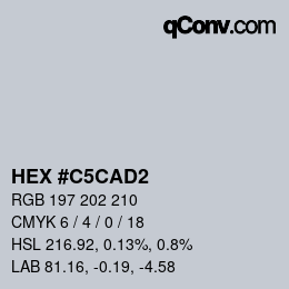 カラーコード: HEX #C5CAD2 | qconv.com