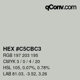 カラーコード: HEX #C5CBC3 | qconv.com
