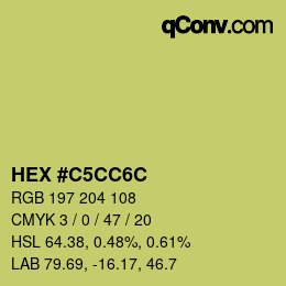 Código de color: HEX #C5CC6C | qconv.com
