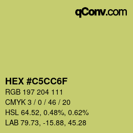 Color code: HEX #C5CC6F | qconv.com