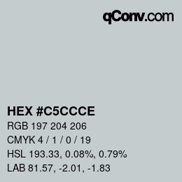 Color code: HEX #C5CCCE | qconv.com