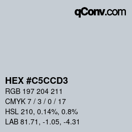Color code: HEX #C5CCD3 | qconv.com