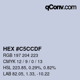 カラーコード: HEX #C5CCDF | qconv.com
