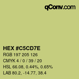 Farbcode: HEX #C5CD7E | qconv.com