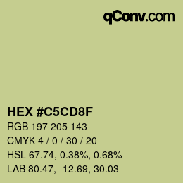 Color code: HEX #C5CD8F | qconv.com