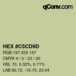 颜色代码: HEX #C5CD9D | qconv.com