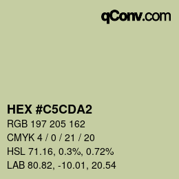 カラーコード: HEX #C5CDA2 | qconv.com