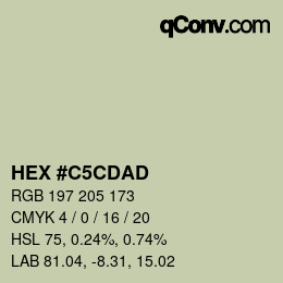 颜色代码: HEX #C5CDAD | qconv.com