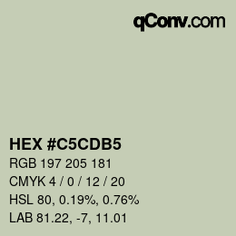 カラーコード: HEX #C5CDB5 | qconv.com