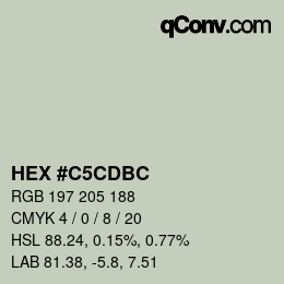 颜色代码: HEX #C5CDBC | qconv.com