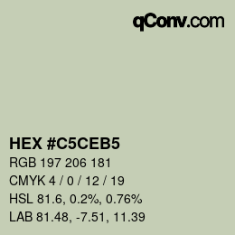 カラーコード: HEX #C5CEB5 | qconv.com