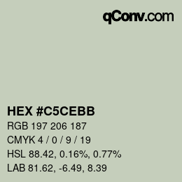 颜色代码: HEX #C5CEBB | qconv.com