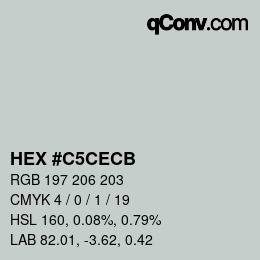 Color code: HEX #C5CECB | qconv.com
