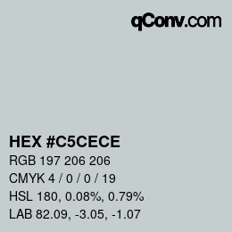 カラーコード: HEX #C5CECE | qconv.com
