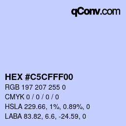 Color code: HEX #C5CFFF00 | qconv.com