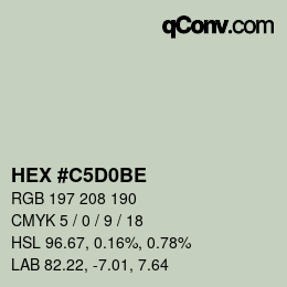 カラーコード: HEX #C5D0BE | qconv.com