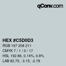 Código de color: HEX #C5D0D3 | qconv.com