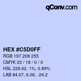 Color code: HEX #C5D0FF | qconv.com